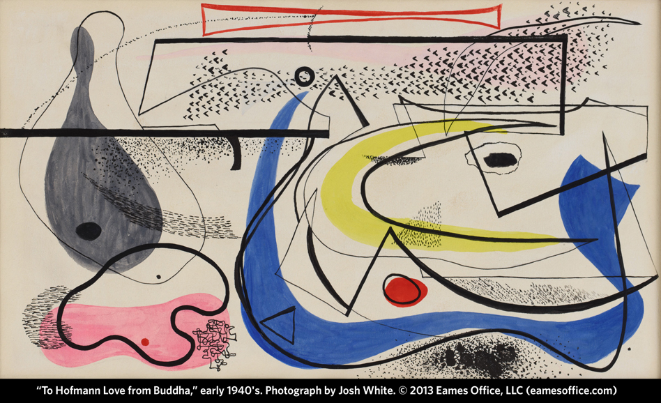 RAY EAMES PAINTING ToHofmannWithLoveFromBuddha_1940s